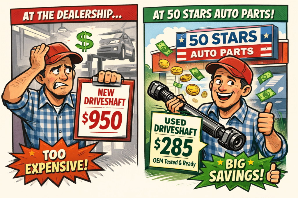 Used Driveshaft affordable prices at 50 stars auto parts